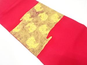 塩瀬　金彩　荒磯模様　名古屋帯